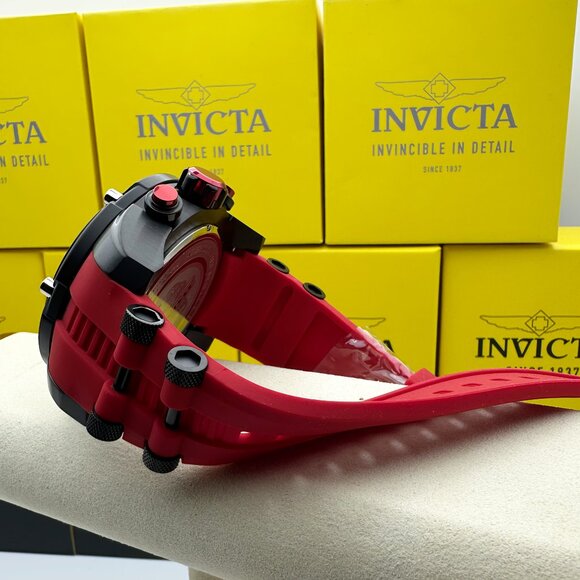 BRAND NEW Invicta Bolt Zeus Men 52mm Red/Black Chronograph Watch Red Poly Strap - Picture 6 of 7